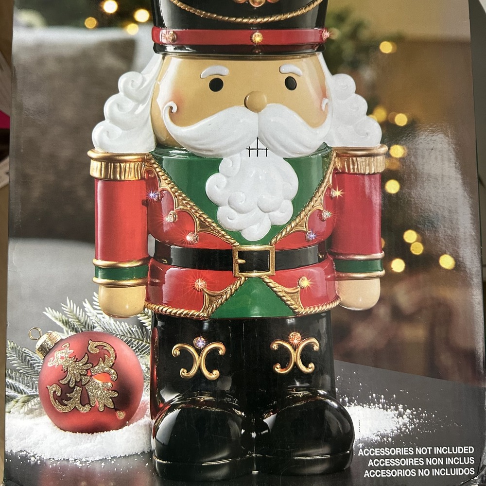 Christmas Nutcracker with LED Lights Red Green 17.5 in Holiday Decor Tested Work - Picture 13 of 15